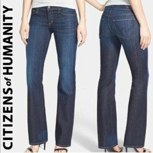 Citizens of Humanity Dark Wash Dita Size 32 Petite Low Rise Bootcut Leg